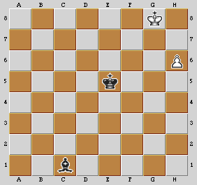 Esempio di finale con Re e Alfiere contro Re e Pedone